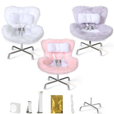 6 Pack Doll Chair Car Seat for Labubu, 15-17cm Dolls Accessories with Air Vent Clip & Desktop Stand, Cute Doll Car Seat for Toys Collection, Purple, Pink, White,Green,Yellow,Blue