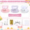 6 Pack Doll Chair Car Seat for Labubu, 15-17cm Dolls Accessories with Air Vent Clip & Desktop Stand, Cute Doll Car Seat for Toys Collection, Purple, Pink, White,Green,Yellow,Blue view 3
