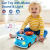 DELUTIQUE Toys for 1 + Year Old Boy,Toddler Racing Car Steering Wheel Toy with Sound & Light,Car Toys for Toddlers 1-3,Gift for 1 2 3 Years Old Boys Girls (Blue) view 3