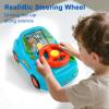 DELUTIQUE Toys for 1 + Year Old Boy,Toddler Racing Car Steering Wheel Toy with Sound & Light,Car Toys for Toddlers 1-3,Gift for 1 2 3 Years Old Boys Girls (Blue) view 4