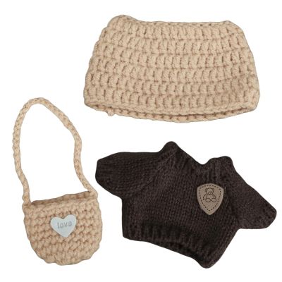 15cm/17cm Doll Clothes Set - Outfit for 6.7-Inch Dolls, Cute Accessories (No Doll), Premium Hat and Clothes (Brown)