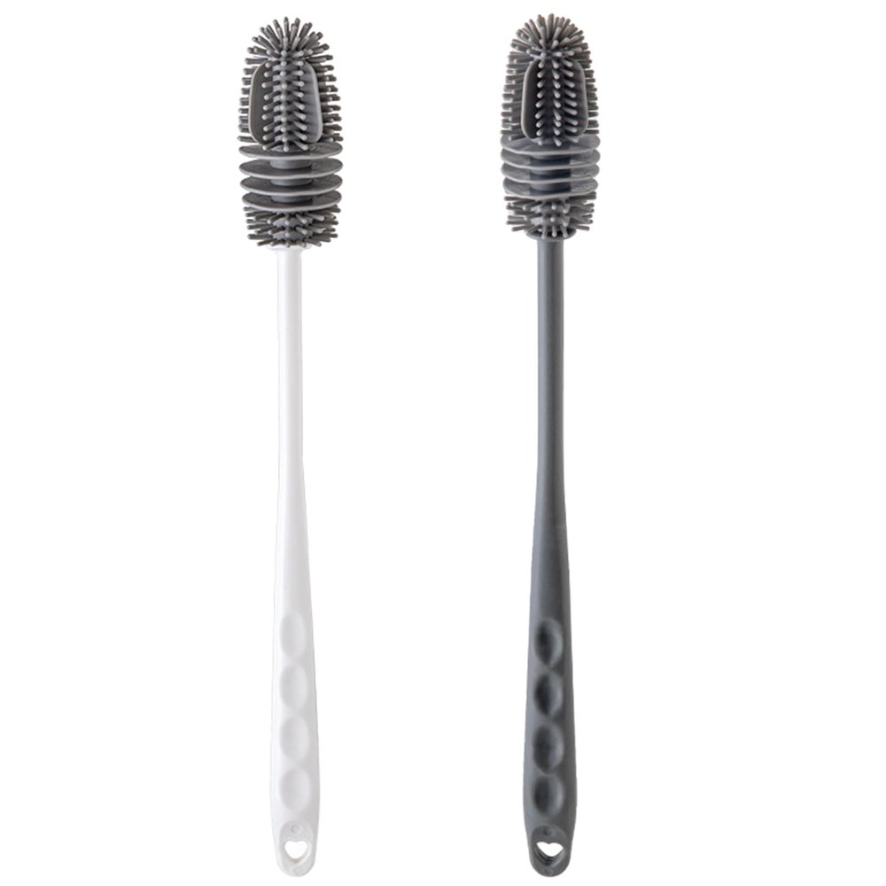 2pcs Bottle Silicone Brush Long Handle Bottle Cleaner Household Office Supply Convenient &Functional