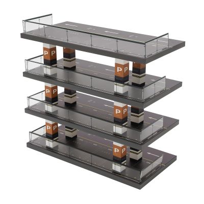 Acrylic Parking Lot, 1:64 Scale Car Model Display Case with 24 Parking Spaces, 4-Tiers Parking Lot Model for Store Simulation Car, Parent-Child Interactive Educational Toys