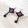 Monghuis 1 Pair Acrylic Heart Wing Earrings Key Cosplay Earrings Fashion Ear Jewelry Heart Drop Earrings for Woman view 4