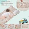 Toddler Nap Mat with Pillow and Blanket,Soft Slumber Bags for Girls,Kids Sleeping Bags with Roll Up Design,Pink Floral Nap Mats for Preschool,Daycare,Kindergarten,Fits Ages 3-6 Years-Pink view 3