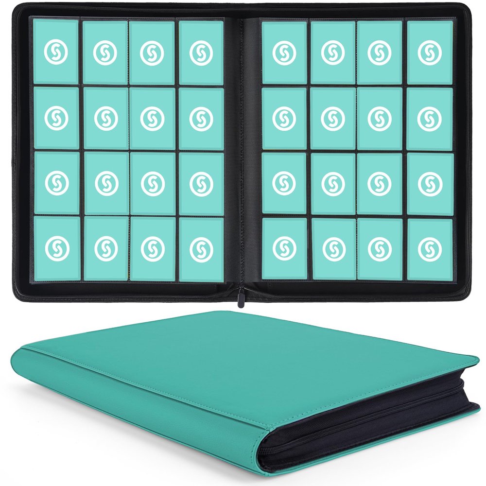 1000+ Pockets Trading Card Binder, Premium 16 Pocket Card Binder, Ringless Side Loading Collection Album Holder Folders for MTG, TCG, Game Cards & Sports Cards (Blue)