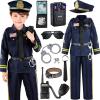 Joycover Police Costume for Kids, Police Officer Costume for Boys & Girls with Uniform and Accessories, Halloween Costumes for Kids Boys, Toddler Dress Up Cop Outfit Set for Halloween Career Day M view 1