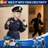 Joycover Police Costume for Kids, Police Officer Costume for Boys & Girls with Uniform and Accessories, Halloween Costumes for Kids Boys, Toddler Dress Up Cop Outfit Set for Halloween Career Day M view 4
