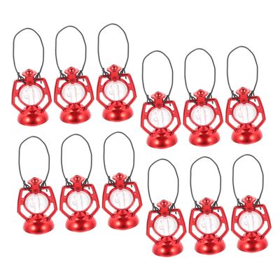 LOPUNER 12Pcs Miniature Kerosene Lamp Models Vintage Doll House Decor Tiny House Kit for DIY Crafts Kindergarten Projects and Holiday Decorations