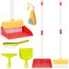 Kids Cleaning Toy Set Toddlers Broom Dust Pan Set for Housekeeping Pretend Play Cleaning Set, Cleaning Toys Gift for Toddlers Girls Boys Age 3-6 Years Old (6PCS - Red Set) view 1