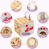 Pillowhale 8-in-1 Wooden Activity Cube for Toddlers 13, Montessori Learning Toy with Bead Maze, Shape Sorter, Sliding Tracks & Clock, Educational Play Cube for Baby 12M+ view 4