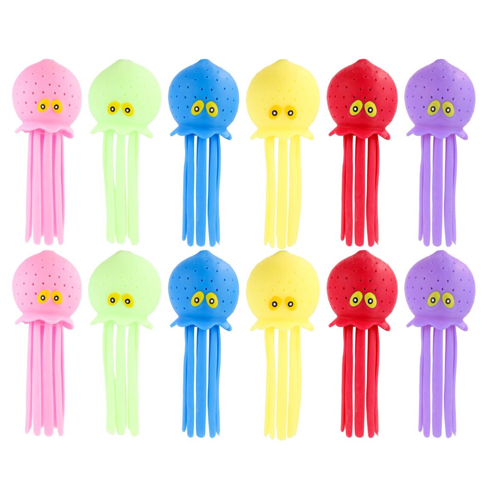 12pcs Octopus Water Balls, Multi-Color Sensory Bath Toys Cute Water Splash Balls Floating Pool Toys for Boys and Girls