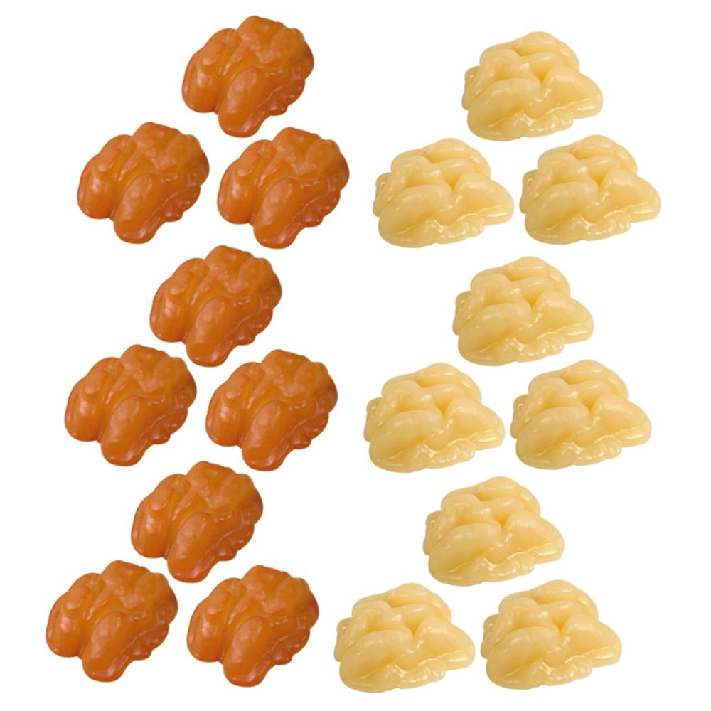 YARNOW 18pcs Realistic Fake Walnut Kernels Decorative Nuts for Home Kitchen Parties Photography