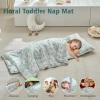 Toddler Nap Mat with Pillow and Blanket,Soft Slumber Bags for Girls,Kids Sleeping Bags with Roll Up Design,Purple Floral Nap Mats for Preschool,Daycare,Kindergarten,Fits Ages 3-6 Years-Green view 4