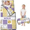 Personalized Toddler Nap Mat with Name Custom Cute HighlandCowBag Sleeping Bag with Pillow & Blanket for Gitls Boys Ideal Slumber Bags for Daycare, Preschool & Kindergarten view 1
