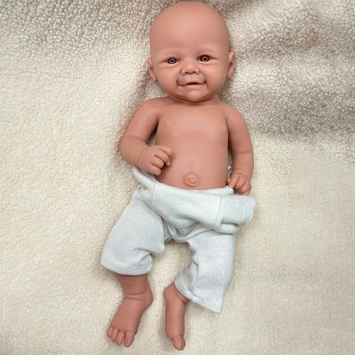 17" Realistic Reborn Baby Dolls Silicone Full Body, 43CM Real Life Flexible Newborn Girl Babies Doll Unpainted DIY Blank (Unpainted, Tan)