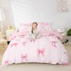jejeloiu Pink Bowknot Duvet Cover for Girls Bow Bedding Set Toddler Size Kids Girly Princess Style Comforter Cover Aesthetic Coquette Decor Breathable Soft Lightweight Microfiber 2Pcs view 4