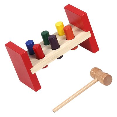 KOMBIUDA 1set Wooden Hammer Toy for Toddlers Recognition Pounding Bench Mallet Early Education Plaything to Observation and Fine Motor Skills for Interactive Learning