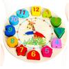 PERSELOSO Wooden Beads Clock Toy for Toddlers Educational Sorting Clock Shapes Numbers Montessori Learning Tool for Boys Girls Safe Wooden Plaything view 4