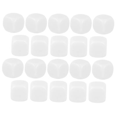 BESPORTBLE 20pcs Printable Blank Dices Acrylic Math Teaching Supplies Smooth Corner Boys and Girls Dice Toys