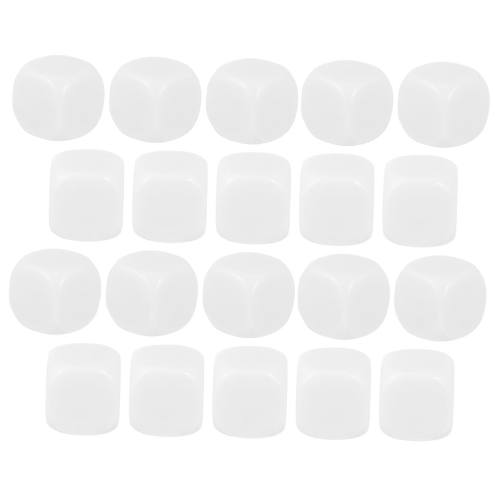BESPORTBLE 20pcs Printable Blank Dices Acrylic Math Teaching Supplies Smooth Corner Boys and Girls Dice Toys