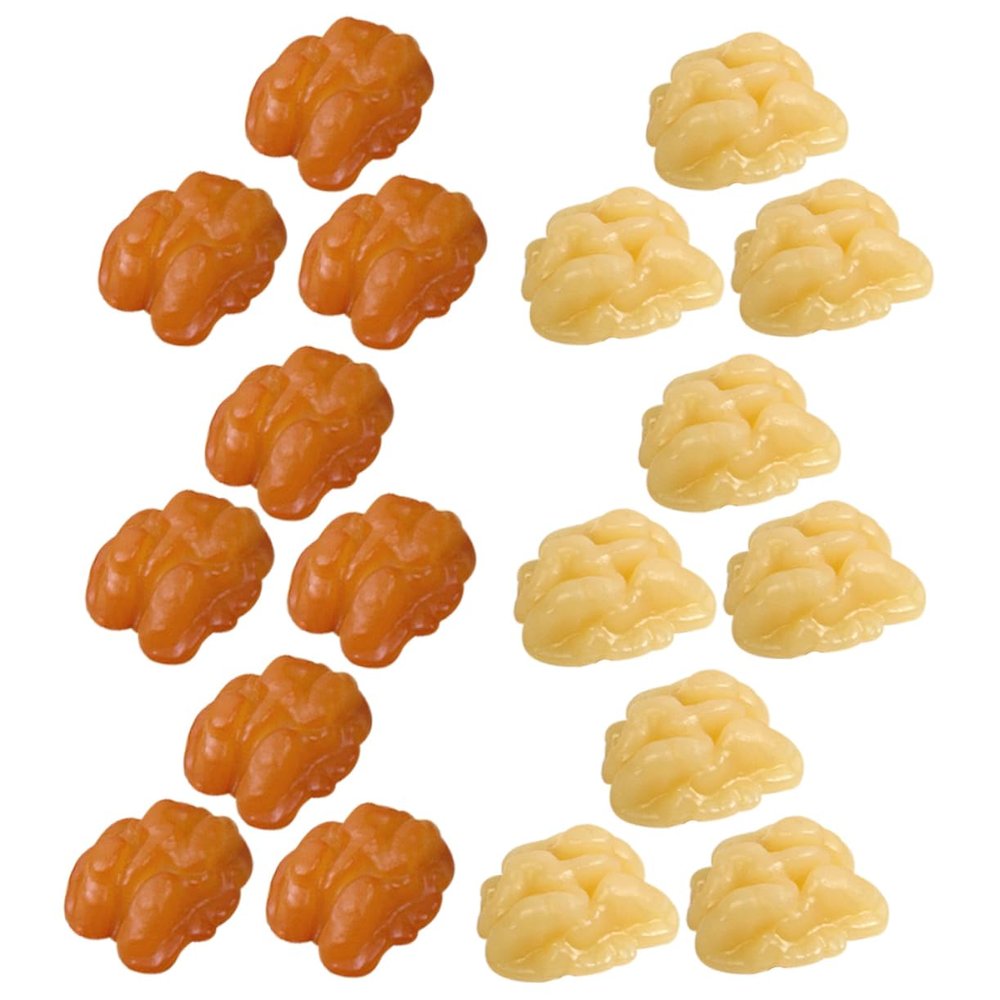 Toddmomy 18pcs Artificial Walnut Kernel Decorative Fake Nuts Realistic Nut Toys for Boys and Girls