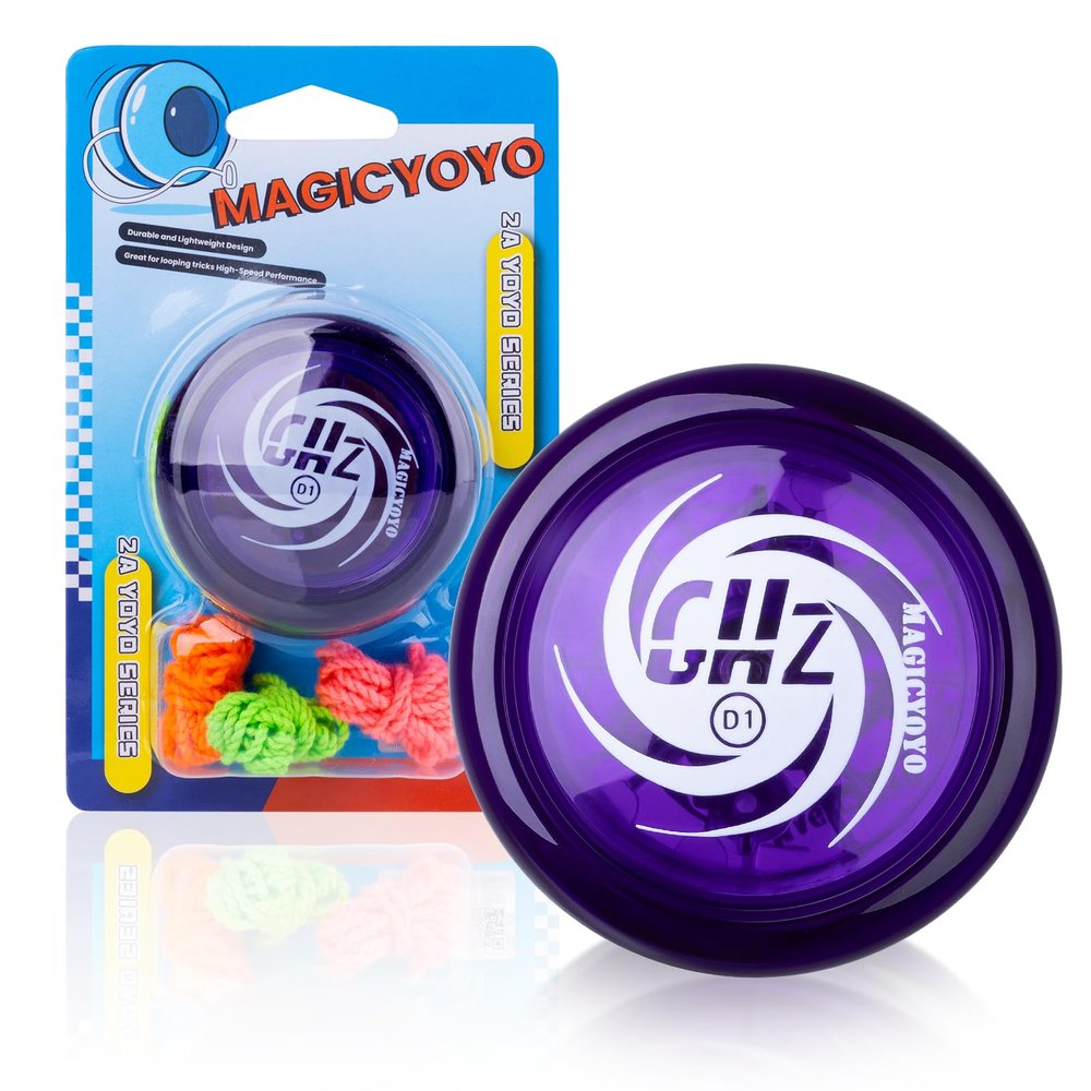 Looping Yoyo Responsive Yo Yo for Kids Beginners, Starter Yo-yo 2A Loop Yo yo Easy to Play Basic String Tricks (D1 Purple)