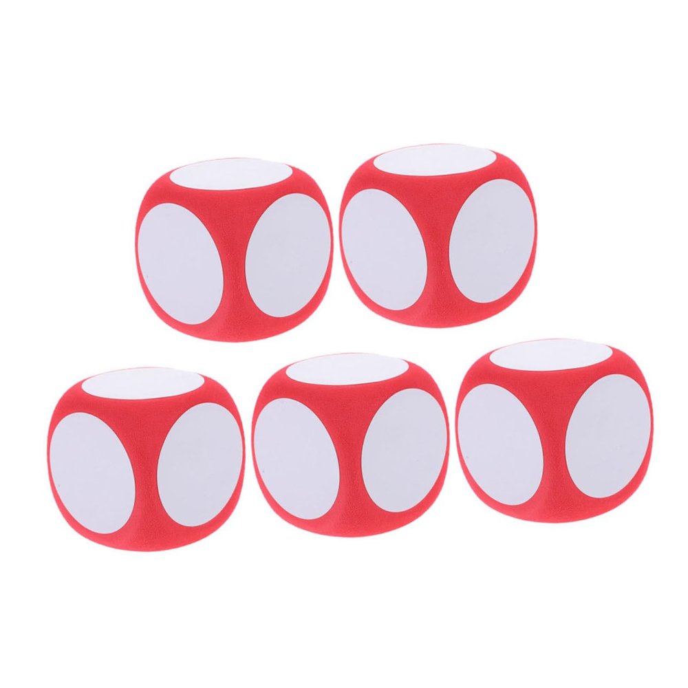 Abaodam 5pcs Blank Foam Dice for DIY Party Games Unfinished Dices for Creative Classroom Activities Fun Teaching Props and Lawn Game Supplies