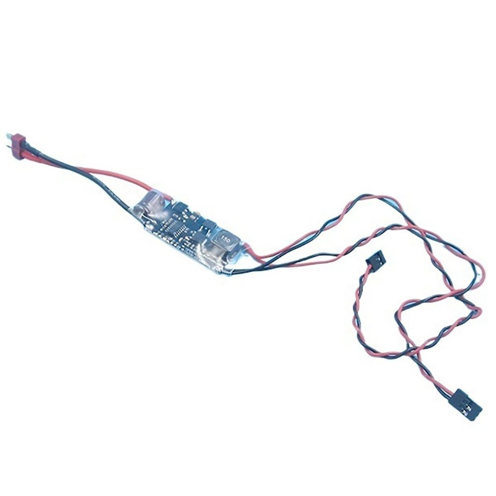 15A External UBEC Voltage Regulator for RC Boat Receiver ESC 3S to 12S Input 5.25V Output High Current BEC Module with Heat Sink(BEC with xt60 Plug)