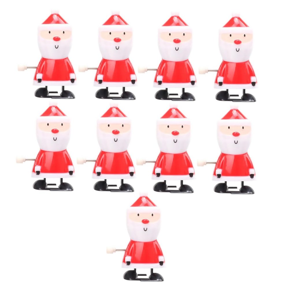 Abaodam 9pcs Santa Wind Up Fun Clockwork for Christmas Goody Bag Fillers Outdoor Indoor Play Enhances Coordination Imagination