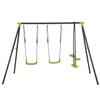 Heavy-Duty Metal Swing, Outdoor Triple Swing with 440lbs Capacity & Safety Harnesses - ASTM-Certified Backyard Playground Equipment (Green) view 1