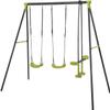 Heavy-Duty Metal Swing, Outdoor Triple Swing with 440lbs Capacity & Safety Harnesses - ASTM-Certified Backyard Playground Equipment (Green) view 2