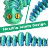 3D Printed Caterpillar, Articulated Flexible Fidget Toy, Stress Relief Sensory Toy, Exquisite Cute Home Desk Pet, Fun Toys for Basket Halloween Essentials Festival Gift for Kids Adult Autism (Blue) view 4