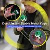 MAGICYOYO N11 Professional Unresponsive Yoyo N11 Dual Purpose Alloy Trick YoYo Ball with Bag, Glove, 12 Yoyo Strings and Responsive Bearing Kit (Dark & Light Green Silver) view 3