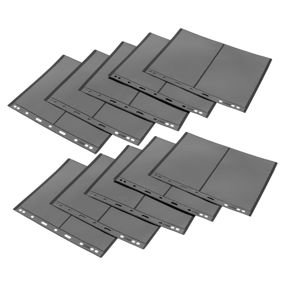 Homoyoyo 10-Pack PVC Loose-Leaf Stamp Album Pages Double-Sided Stamp Holders for Collectors Standard Size Collecting Pouches for and Currency Storage