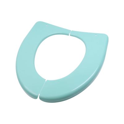 15.5 Inch Plastic Potty Seat Cover Green, Folding Toilet Seat, Portable Toilet Seat Cover for Home Travel Camping, Washable Foldable Toilet Pad