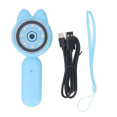 2 inch HD IPS Screen Kids Microscope with 8 LED Lights, Portable ABS Pocket Handheld Magnifying Glass for Outdoor Adventures and, Suitable for 300 Photos (Blue)