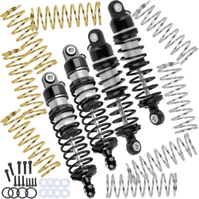 BRCatWPark Big Bore Shock Absorber & 3 Types of Hardness Springs Upgrades Part for 1/18 Granite Grom,1/14 Typhon Grom,1/16 Mojave Grom,RC Alloy Front Or Rear Adjustable Spring Shock,Silver