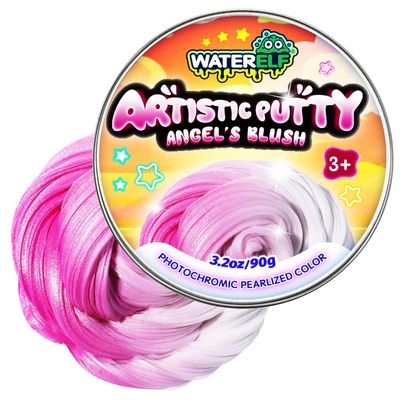 WATERELF Play Putty Slime for Kids, Fidget Sensory Artistic Therapy Putty Toys for Boys Girls Adults, Stress Relief Non-Sticky, 3.11 Inch 3.2 Oz  White-Pink
