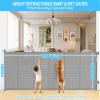 120 Inch Retractable Baby Gates Extra Wide, 41 Inch Reinforced Extra Tall Gate for Large Openings, Mesh Safety Gate for Kids Pets, Retractable Dog Gate for Stair Hallways Doorway Indoor Outdoor, Gray view 2
