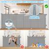 120 Inch Retractable Baby Gates Extra Wide, 41 Inch Reinforced Extra Tall Gate for Large Openings, Mesh Safety Gate for Kids Pets, Retractable Dog Gate for Stair Hallways Doorway Indoor Outdoor, Gray view 4