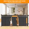 120 Inch Retractable Baby Gates Extra Wide, 41 Inch Reinforced Extra Tall Gate for Large Openings, Mesh Safety Gate for Kids Pets, Retractable Dog Gate for Stair Hallways Doorway Indoor Outdoor, Black view 2