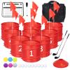 WodGod 9 Pcs Backyard Golf Outdoor Game with 2 Clubs - Outdoor Golf Yard Game for Adults and Family, Beach, Camping, Lawn, Park view 1