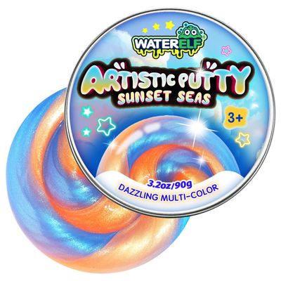 WATERELF Play Putty Slime for Kids, Fidget Sensory Artistic Therapy Putty Toys for Boys Girls Adults, Stress Relief Non-Sticky, 3.11 Inch 3.2 Oz  Blue/Purple