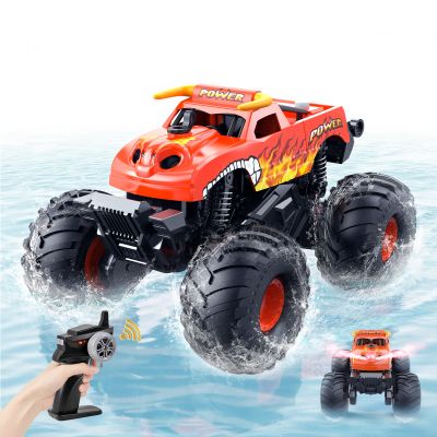 Waterproof Monster Truck Toys 1:16 Amphibious Remote Control Car All Terrain Off-Road Pickup Truck 4WD RC Cars Toys for 8 9 10 11 12 Year Old Boys Girls Gifts