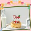 12 Pcs Red Glitter "Two" with Strawberry Cupcake Toppers - 2nd Birthday Party Decoration, Anniversary Dessert Picks, Berry Sweet Celebrations for Cakes & Appetizers view 4