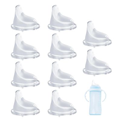 10Pack Silicone Spout Applicable for NUK, Soft Spout Applicable for NUK Active and Learner Cups, Transition from Bottle to Cup, Leakproof Design.