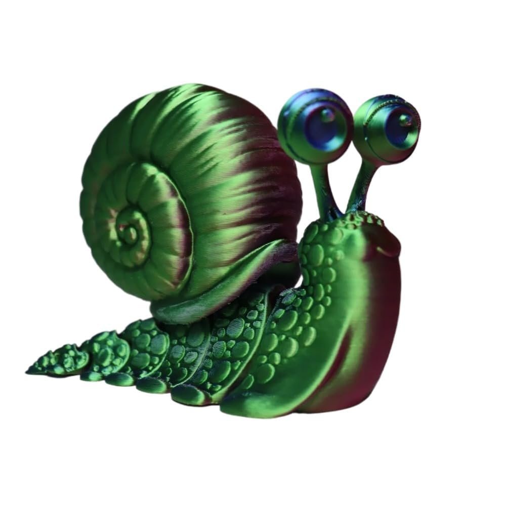 3D Printed Big-Eyed Snail - Super Cute and Articulated Desktop Ornament for Home and Office Decor