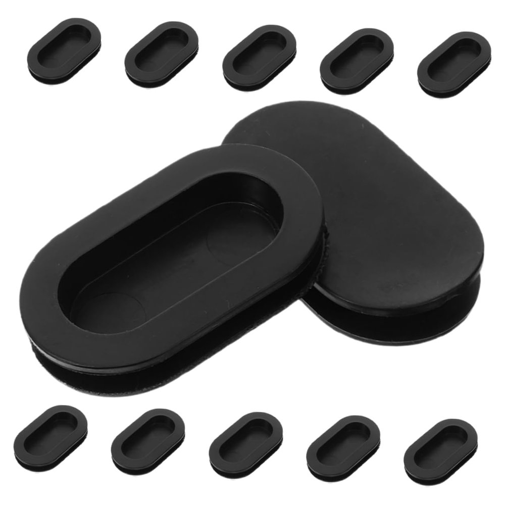 SUPVOX 12pcs Oval Piggy Bank Stoppers for Money Saving Box Black PVC Replacement Caps Fits Standard Coin Bank for Boys and Girls and Adults Creative Money Box Accessories