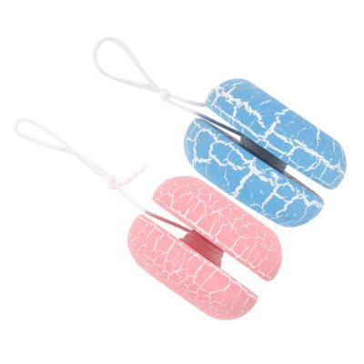 GALPADA 2pcs Crack Pattern Wooden for Engaging String Ball for Early Education and Wrist Strengthening Present